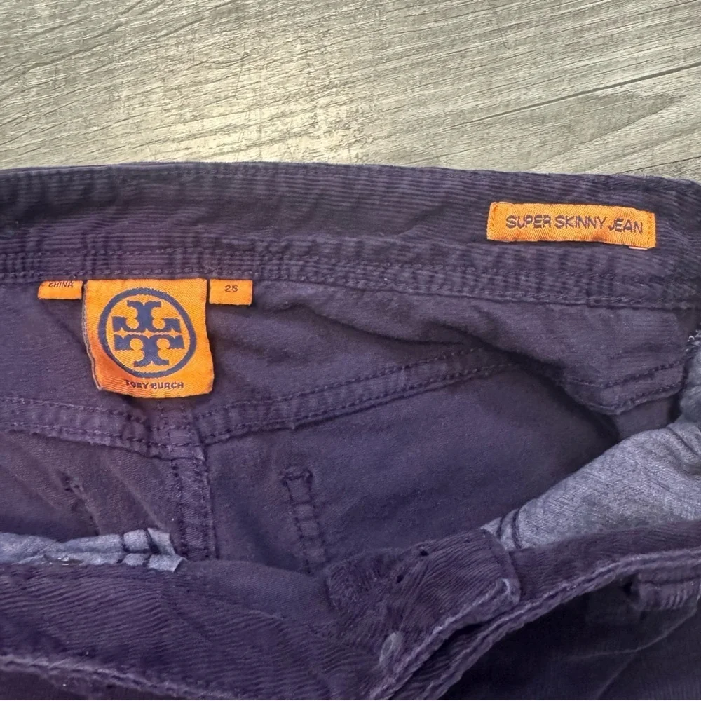 Tory Burch Super Skinny Corduroy Low Rise Deep Purple Pant Women’s Sz. 25